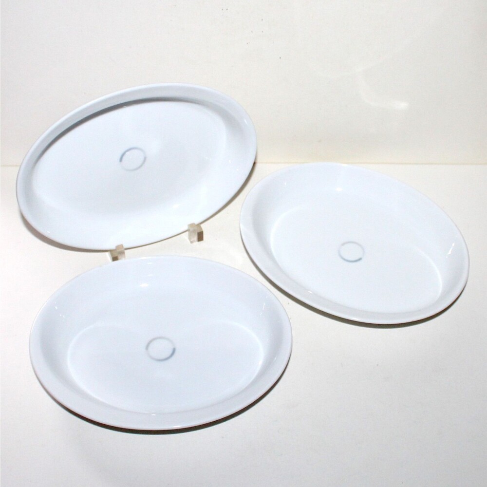 United Airlines Noritake Dish lot 3 PL033 1st Class ceramic modern white oval